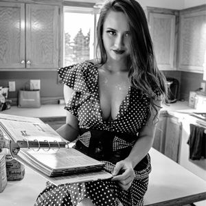 Dark Green, White Polka Dotted Classy Dress